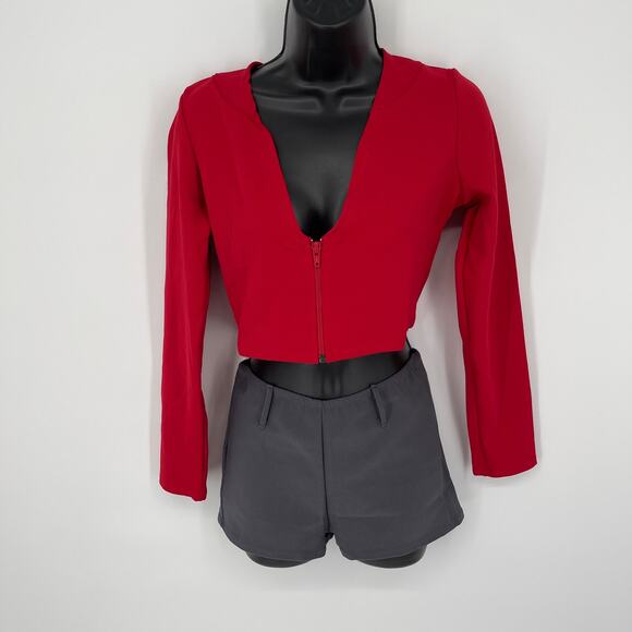 Yandy Women's Mrs. Nicest Neighbor Long Sleeves Costume *READ* Size M Red, Gray - Picture 1 of 8